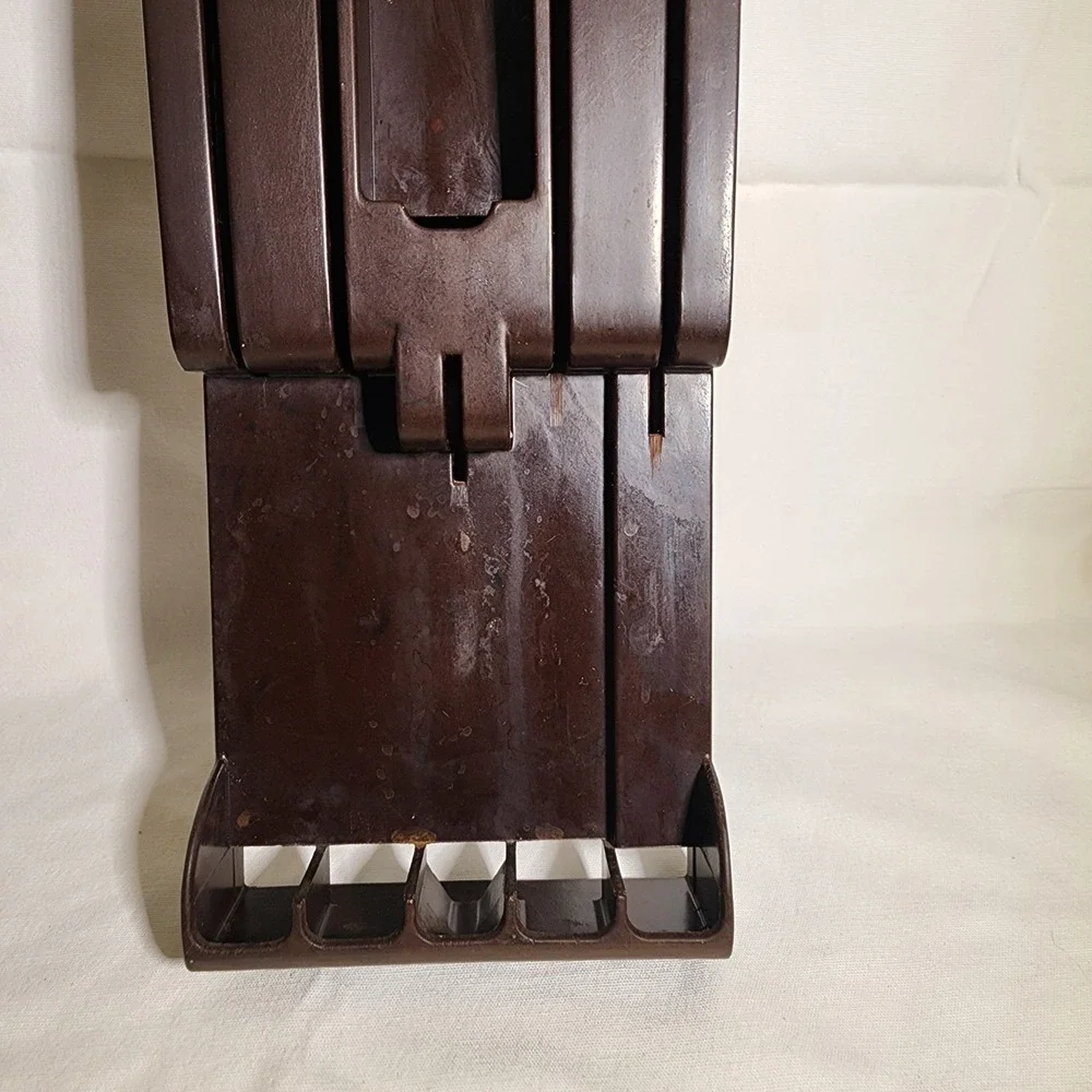 Vtg Cutco Brown Bakelite 6-Slot Knife Holder‎ Storage Wall-Mount/Drawer Rack